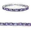 20.14 Carat Genuine Amethyst & Tanzanite .925 Sterling Silver Bracelet