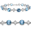 16.00ctw Genuine Blue Topaz .925 Sterling Silver Bracelet