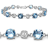 16.00ctw Genuine Blue Topaz .925 Sterling Silver Bracelet