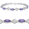 6.00ctw Geunie Amethyst .925 Sterling Silver Bracelet