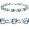 14.30ctw Genuine Blue Topaz .925 Sterling Silver Bracelet