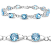 14.30ctw Genuine Blue Topaz .925 Sterling Silver Bracelet