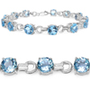 16.90ctw Genuine Blue Topaz .925 Sterling Silver Bracelet