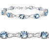 13.00ctw Genuine Blue Topaz .925 Sterling Silver Bracelet