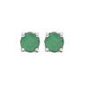 0.75 Carat Genuine Emerald .925 Sterling Silver Earrings