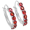 3.50  Carats Orange Sapphire .925 Sterling Silver Earrings