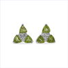 0.96 Carat Genuine Peridot & White Topaz .925 Sterling Silver Earrings