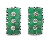 1.63 Carat Genuine Emerald & White Diamond .925 Sterling Silver Earrings