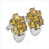 3.50 Carat Genuine Yellow Sapphire .925 Sterling Silver Earrings
