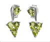 1.44 Carat Genuine Peridot .925 Sterling Silver Earrings