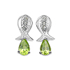 0.92 Carat Genuine Peridot & White Topaz .925 Sterling Silver Earrings