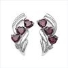 2.14 Carat Genuine Garnet & White Topaz .925 Sterling Silver Earrings