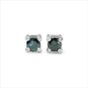 0.17 Carat Genuine Blue Diamond .925 Sterling Silver Earrings