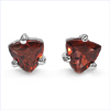1.00 Carat Genuine Garnet .925 Sterling Silver Earrings