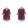 0.80 Carat Genuine Ruby .925 Sterling Silver Earrings