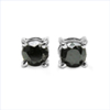 0.41 Carat Genuine Black Diamond .925 Sterling Silver Earrings
