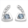 0.36 Carats Genuine Blue Topaz .925 Sterling Silver Earrings