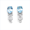 3.20 Carats Genuine Blue Topaz .925 Sterling Silver Earrings