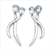 1.80 Carat Genuine Blue Topaz .925 Sterling Silver Earrings