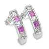 1.50 Carat Genuine Pink & White Sapphire .925 Sterling Silver Earrings