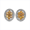 3.50 Carat Genuine Orange Sapphire .925 Sterling Silver Earrings
