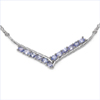 2.04 Carat Genuine Tanzanite .925 Sterling Silver Neckalce