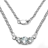 1.10 Carat Genuine Aquamarine .925 Sterling Silver Neckalce