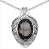 8.07 Carat Genuine Smoky Topaz & White Diamond .925 Sterling Silver Pendant