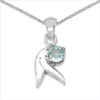 0.35 Carat Genuine Blue Topaz .925 Sterling Silver Pendant