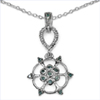 0.15 Carat Genuine Blue Diamond .925 Sterling Silver Pendant