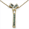 0.72 Carat Green Sapphire 14K Yellow Gold Plating .925 Sterling Silver Pendant