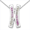 1.08 Carat Genuine Pink & White Sapphire 14K Yellow Gold Plating .925 Sterling Silver Pendant