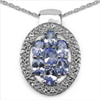 1.19 Carat Genuine Tanzanite .925 Sterling Silver Pendant