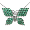 5.00 Carat Genuine Emerald .925 Sterling Silver Pendant