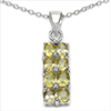 2.03 Carat Genuine Yellow Sapphire & White Topaz .925 Sterling Silver Pendant