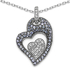 3.21 Carat Genuine Tanzanite & White Topaz .925 Sterling Silver Pendant