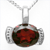 2.50 Carat Genuine Garnet .925 Sterling Silver Pendant