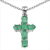 2.70 Carat Genuine Emerald .925 Sterling Silver Pendant