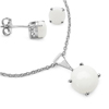 3.00 Carat Genuine Opal .925 Sterling Silver Pendant Set