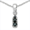 0.30 Carat Genuine Sapphire .925 Sterling Silver Pendant