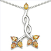 1.40 Carat Genuine Yellow Sapphire .925 Sterling Silver Pendant