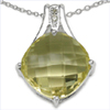 10.02 Carat Genuine Lemon Topaz & White Topaz .925 Sterling Silver Pendant
