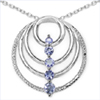 0.87 Carat Genuine Tanzanite .925 Sterling Silver Pendant