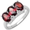 3.00 Carat Genuine Garnet .925 Sterling Silver Ring