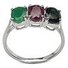 2.85 Carat Genuine Multistone .925 Sterling Silver Ring