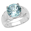 4.50 Carats Genuine Blue Topaz .925 Sterling Silver Ring