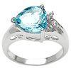 3.59 Carat Genuine Blue & White Topaz .925 Sterling Silver Ring