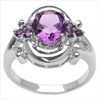2.10 Carat Genuine Amethyst .925 Sterling Silver Ring