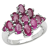 3.33 Carats Genuine Ruby .925 Sterling Silver Ring