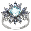 3.55 Carat Genuine Multistone .925 Sterling Silver Ring